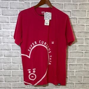 Uniqlo hot pink Graphic Short Sleeve Tee, medium - super cute tata